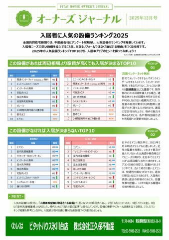 人気設備ランキング
