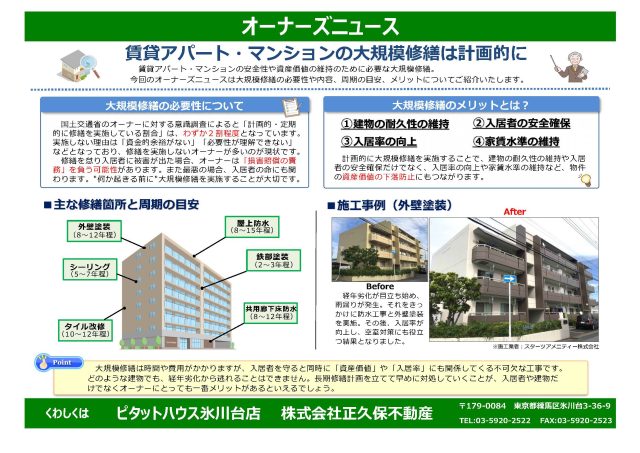 賃貸アパート・マンションの大規模修繕は計画的に
