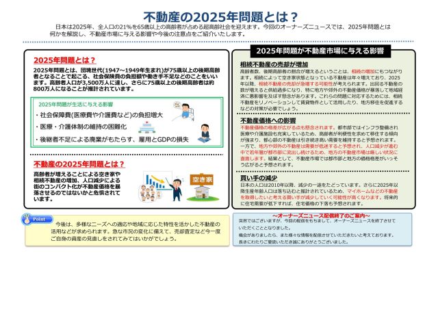 不動産の2025年問題とは?