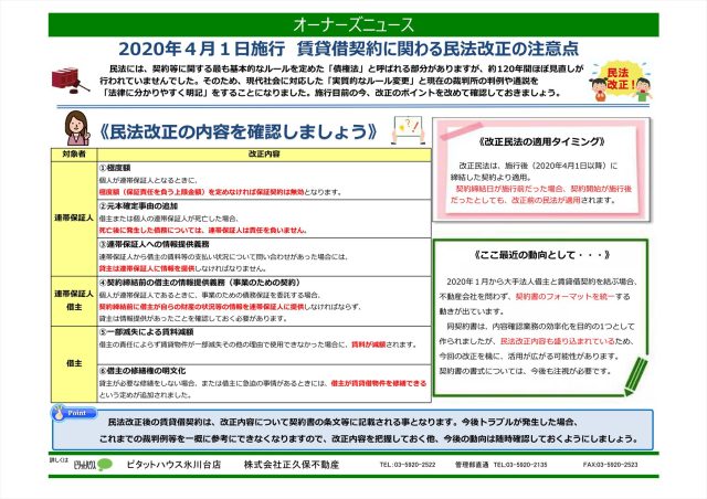 賃貸借契約に関わる民法改正の注意点